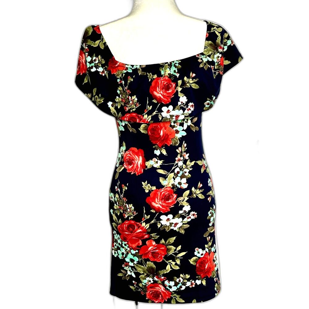 Crystal Doll Floral Strech BodyCon Miniskirt Dress Size S